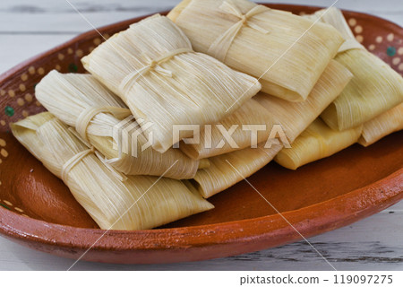 Mexican food tamales 119097275