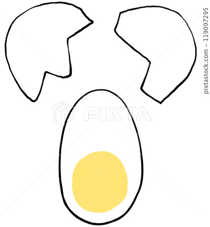 Illustration of breaking an egg 119097295