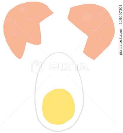 Illustration of cracking a red egg Illustration of cracking a red egg 119097301