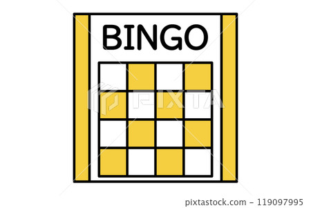 Bingo card icon, simple line drawing 119097995