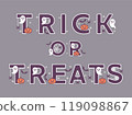 Trick or treats spooky lettering 119098867