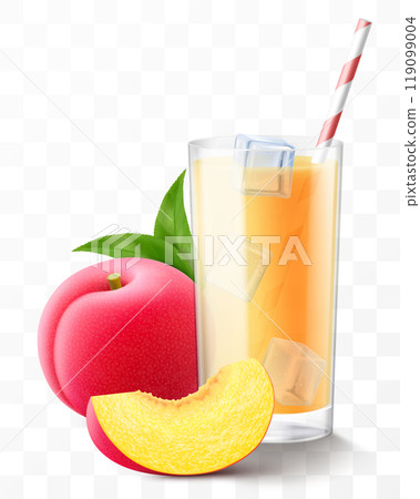A glass of fresh plum juice or smoothie with ice cubes. Cup of cocktail or yogurt with ripe sweet plum fruits, isolated on transparent background. Realistic 3d vector A glass of fresh plum juice or smoothie with ice cubes. Cup of cocktail or yogurt with ripe sweet plum fruits, isolated on transparent background. Realistic 3d vector 119099004