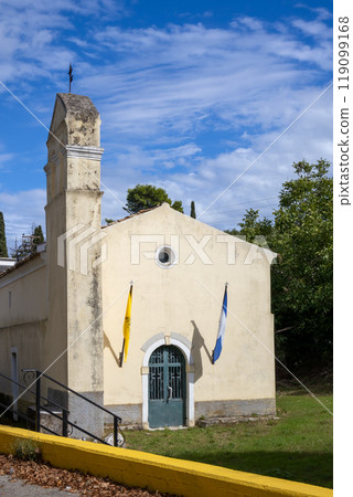 Small orthodox church in Acharavi, Corfu, Greece 119099168