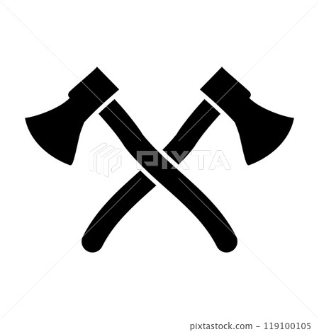 Crossed axes silhouette fight or battle 119100105