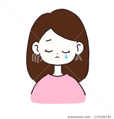 女人流淚的插畫 女人流淚的插畫 119100192