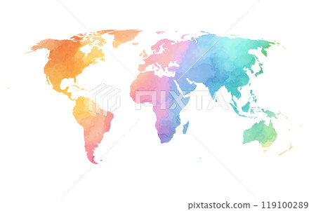A beautifully crafted world map featuring a watercolor texture that transitions through colorful shades, creating a vibrant and artistic representation of global geography. A beautifully crafted world map featuring a watercolor texture that transitions through colorful shades, creating a vibrant and artistic representation of global geography. 119100289