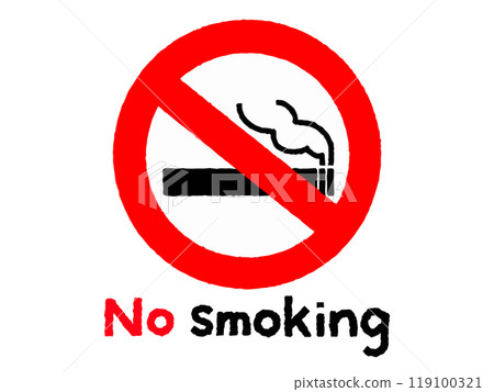 No Smoking/English hand-drawn icon No Smoking/English hand-drawn icon 119100321