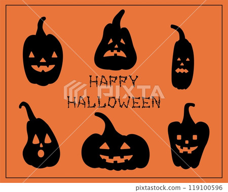 Pumpkin, jack lantern set for Halloween. Vector cute illustration with pumpkins emotions. Autumn vegetables. For stickers, posters, postcards, design elements. Pumpkin, jack lantern set for Halloween. Vector cute illustration with pumpkins emotions. Autumn vegetables. For stickers, posters, postcards, design elements. 119100596