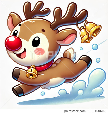 Christmas illustration cute reindeer 119100602