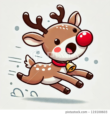 Christmas illustration cute reindeer 119100603