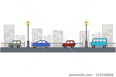 Background illustration of cars driving on city roads Background illustration of cars driving on city roads 119100689