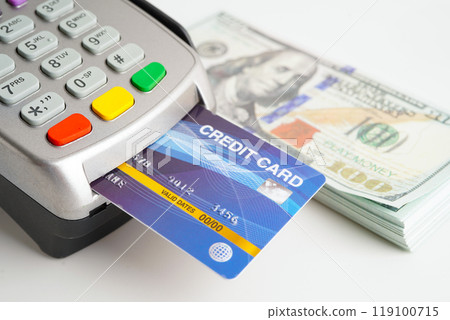 Payment POS terminal for finance and shopping business and technology. Payment POS terminal for finance and shopping business and technology. 119100715
