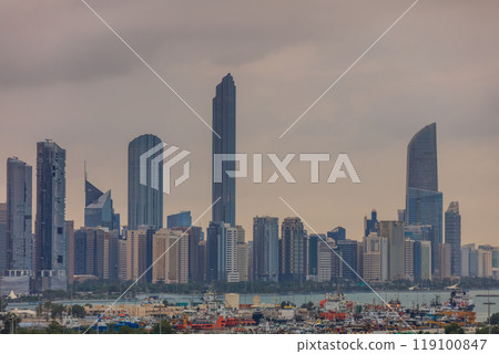 Abu Dhabi city in evening 119100847