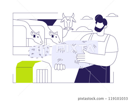 Livestock feed optimization abstract concept vector illustration. 119101033
