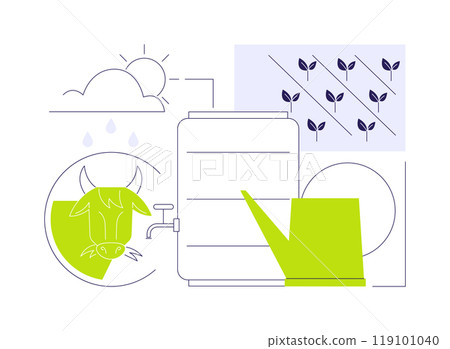 Harvesting rainwater for farming abstract concept vector illustration. 119101040