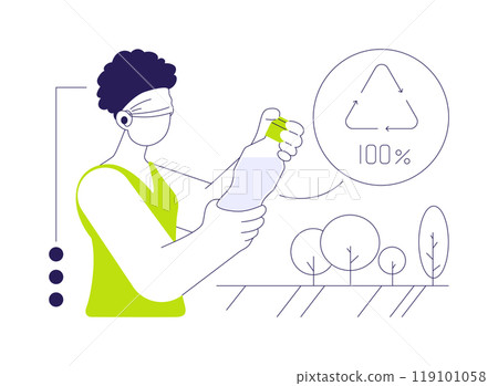 Recycled plastic abstract concept vector illustration. 119101058