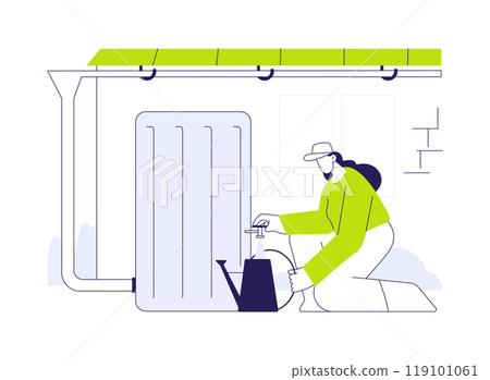 Rainwater tank abstract concept vector illustration. Rainwater tank abstract concept vector illustration. 119101061