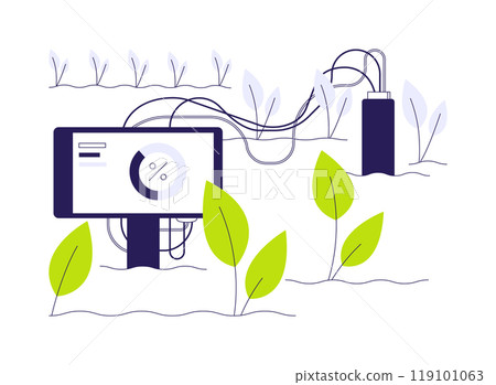 Soil moisture sensor abstract concept vector illustration. Soil moisture sensor abstract concept vector illustration. 119101063