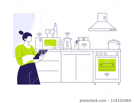 Smart appliances abstract concept vector illustration. Smart appliances abstract concept vector illustration. 119101069