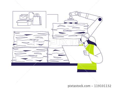 Paper recycling abstract concept vector illustration. 119101132