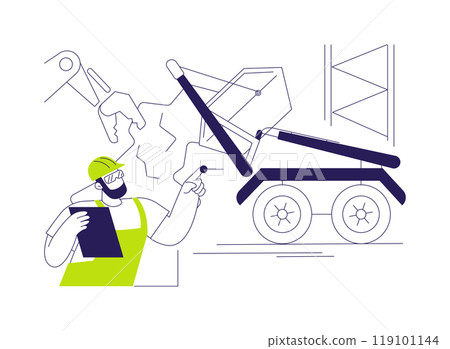 Construction waste management abstract concept vector illustration. Construction waste management abstract concept vector illustration. 119101144