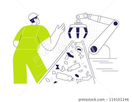 Industrial waste segregation abstract concept vector illustration. 119101146