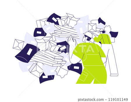 Packaging waste abstract concept vector illustration. Packaging waste abstract concept vector illustration. 119101149
