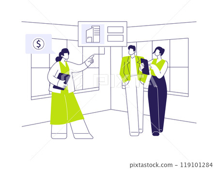 Real estate agent abstract concept vector illustration. Real estate agent abstract concept vector illustration. 119101284