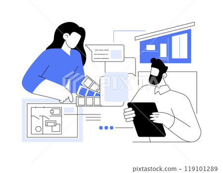 Interior decorator isolated cartoon vector illustrations. 119101289
