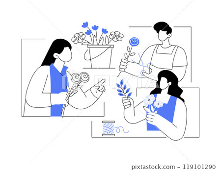 Floral design isolated cartoon vector illustrations. 119101290