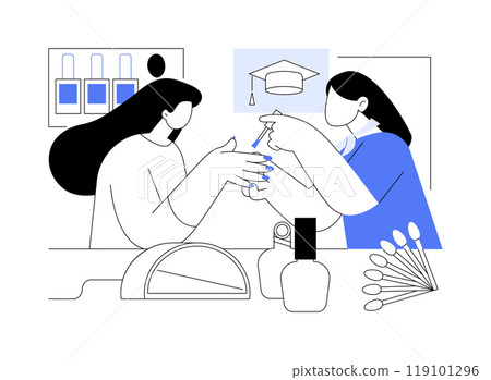 Nail care isolated cartoon vector illustrations. Nail care isolated cartoon vector illustrations. 119101296