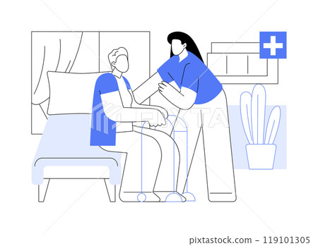 Basic patient needs isolated cartoon vector illustrations. 119101305