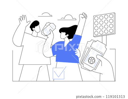Getting tickets for a game isolated cartoon vector illustrations. Getting tickets for a game isolated cartoon vector illustrations. 119101313