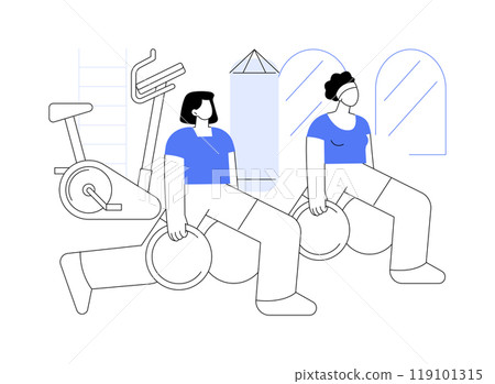 Gym workout isolated cartoon vector illustrations. 119101315