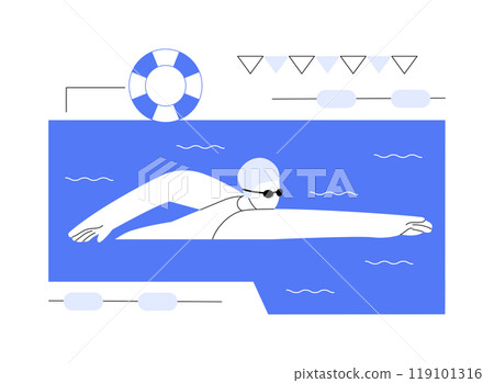 Swimming pool isolated cartoon vector illustrations. 119101316