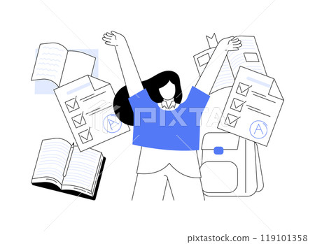 All exams passed isolated cartoon vector illustrations. All exams passed isolated cartoon vector illustrations. 119101358