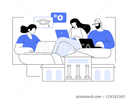 Studying isolated cartoon vector illustrations. Studying isolated cartoon vector illustrations. 119101365