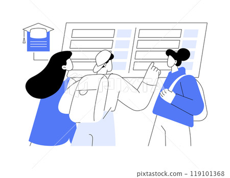 Checking schedule isolated cartoon vector illustrations. 119101368