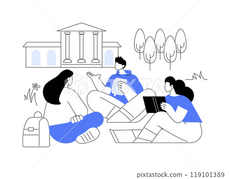 Making new friends isolated cartoon vector illustrations. Making new friends isolated cartoon vector illustrations. 119101389