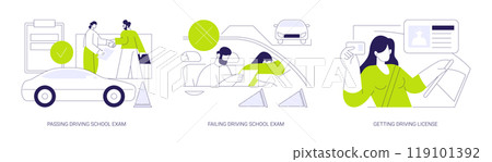 Driving test abstract concept vector illustrations. 119101392
