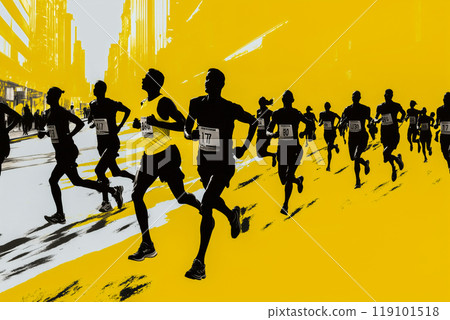 A group of runners are running in a race, with the numbers 17, 18, 19, 20, 21 A group of runners are running in a race, with the numbers 17, 18, 19, 20, 21 119101518