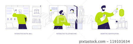 Banking technologies abstract concept vector illustrations. 119101634