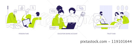 Investments in future abstract concept vector illustrations. 119101644