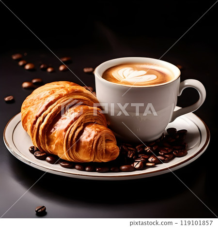 Croissant and Coffee Morning: A French Bakery Delight 119101857