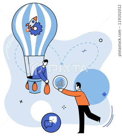 Team idea vector illustration. Invention and improvement form backbone teams creative process and drive transformative outcomes Creativity is driving force behind companys groundbreaking solutions Team idea vector illustration. Invention and improvement form backbone teams creative process and drive transformative outcomes Creativity is driving force behind companys groundbreaking solutions 119102012