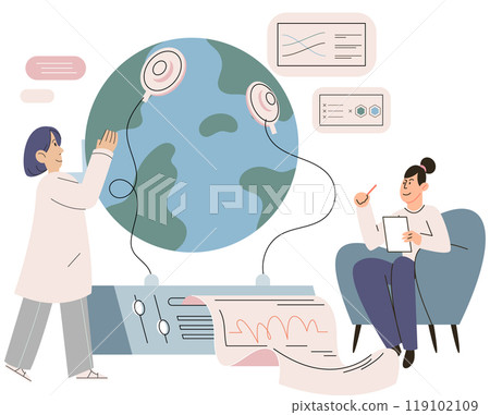 Scientist woman. Vector illustration. Scientists are constantly expanding our knowledge through scientific research Women play crucial role in advancing scientific discoveries Scientific advancements Scientist woman. Vector illustration. Scientists are constantly expanding our knowledge through scientific research Women play crucial role in advancing scientific discoveries Scientific advancements 119102109