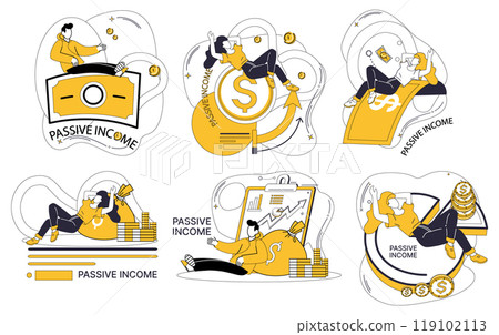 Passive income vector illustration. Earning is melody accompanies dance success in realm passive income Money, silent partner, joins forces with passive income to build fortress financial success Passive income vector illustration. Earning is melody accompanies dance success in realm passive income Money, silent partner, joins forces with passive income to build fortress financial success 119102113