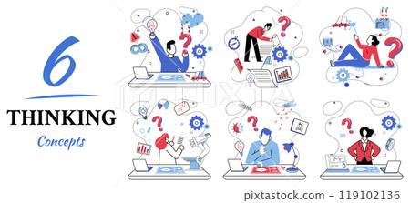 Innovative concepts vector illustration. Achieve progress through strategic lens original thought and innovative concepts Immerse in world creativity, where innovative concepts are language progress 119102136