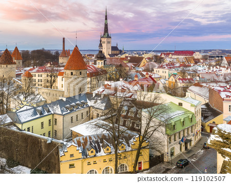 Evening view of Tallinn, Estonia / Tallinn, Estonia Evening view of Tallinn, Estonia / Tallinn, Estonia 119102507