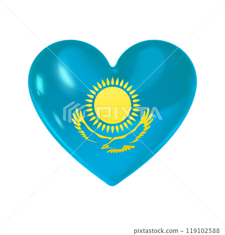 Blue heart with kazakh ornament 1 119102588